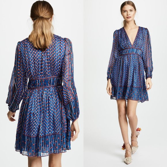 Ulla Johnson Martine Mini Dress Cerulean Blue Silk - Picture 3 of 12